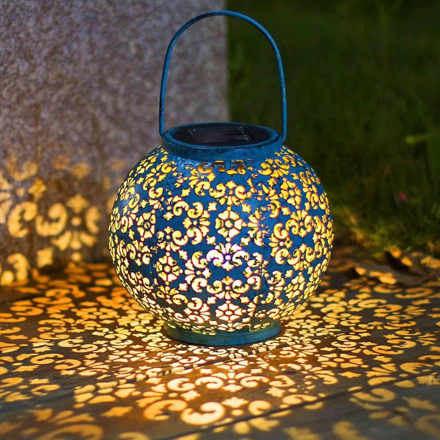 lanterne solaire suspendue décorative pour jardin extérieur - vue 6 sur 8