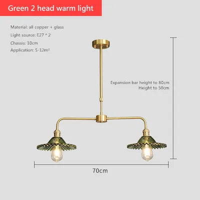 All copper dining room, simple table lamp, modern retro, nostalgic, Nordic porch, coffee shop, American style country Chandelier - vue 8 sur 8