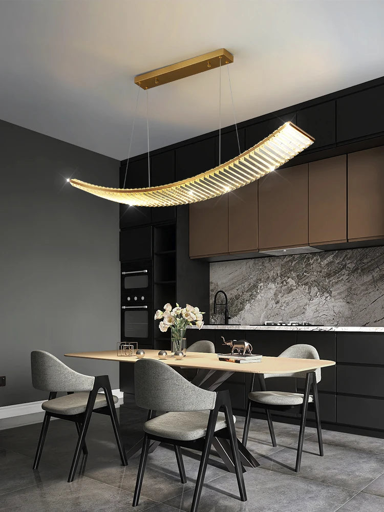 lustre minimaliste moderne en cristal de luxe pour restaurant