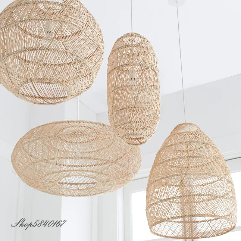 Suspension en rotin Vintage - vue 3 sur 12