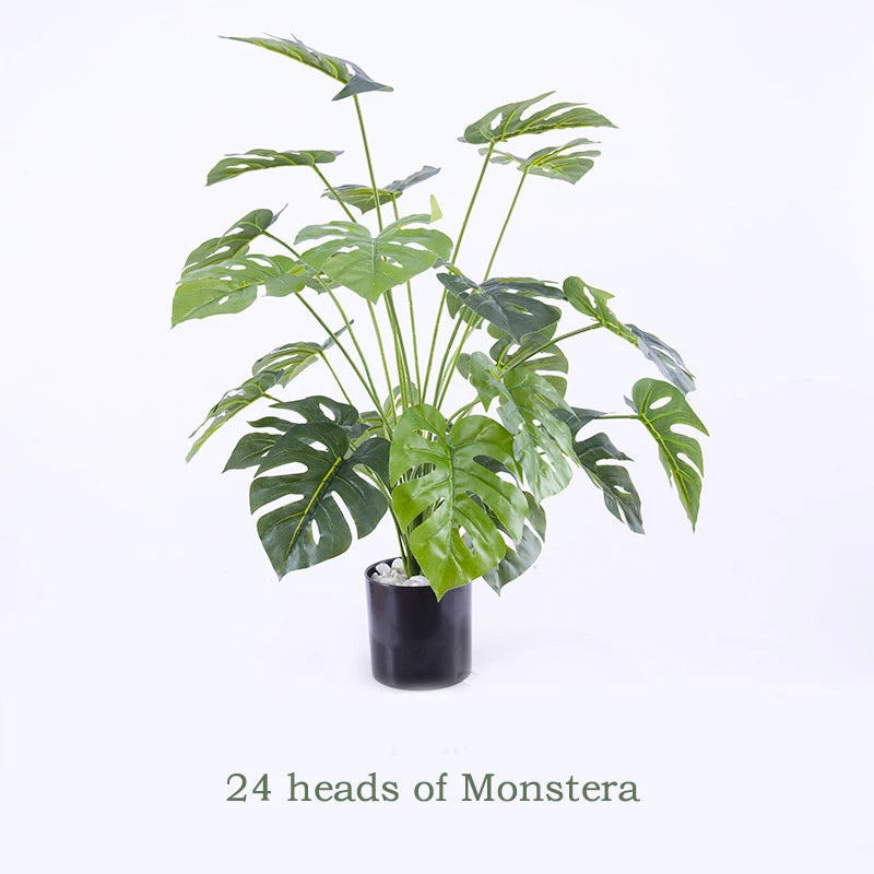 plantes monstera artificielles pour décoration tropicale et festive - vue 5 sur 10
