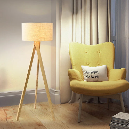 Lampadaire design Led en bois massif