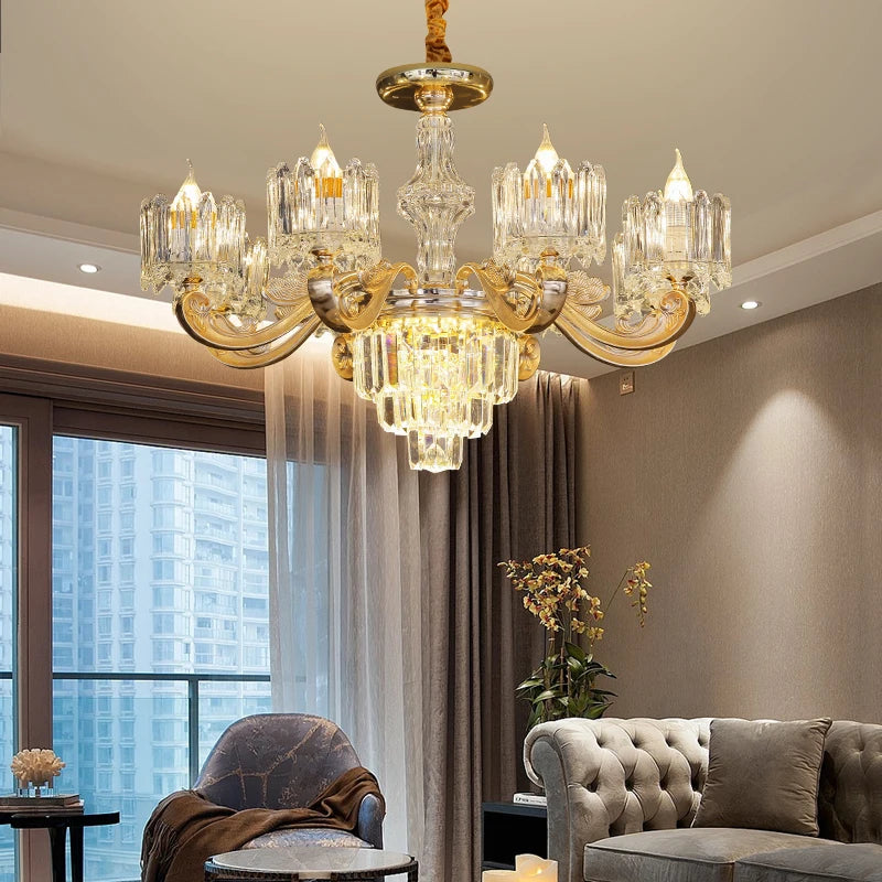 lustre en cristal éclairage pour intérieur élégant et raffiné - vue 3 sur 11