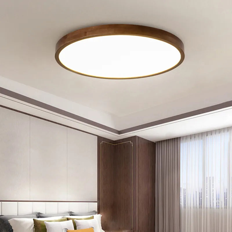 Lustre moderne LED bois acrylique - vue 6 sur 15