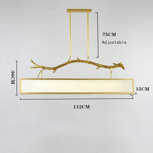lustre moderne en cuivre design branche d'arbre décoratif intérieur
