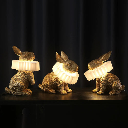 Lampe de table en forme de lapin pour chambre à coucher
