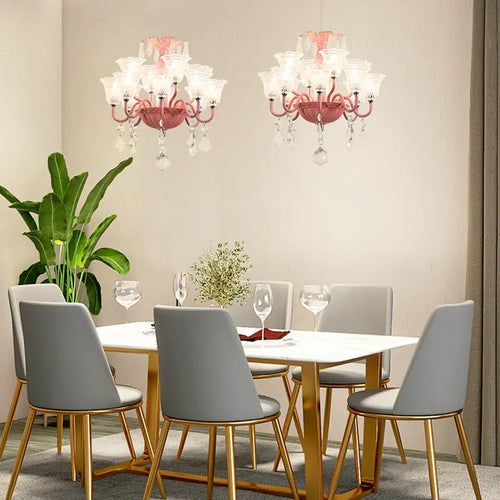 mini suspension créatives avec abat-jour en verre et cristal - vue 4 sur 21