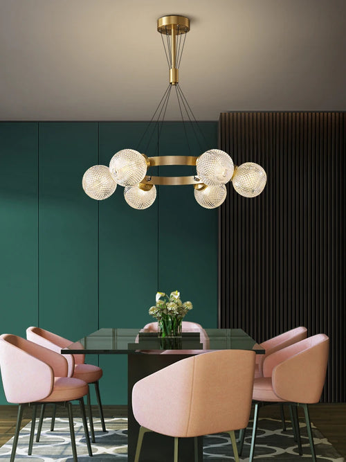 lustre en cuivre design nordique simple et élégant - vue 5 sur 10