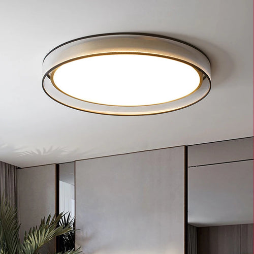 Plafonnier rond design simple LED et lanternes Jianmei hall rond tissu cuivre - vue 5 sur 12