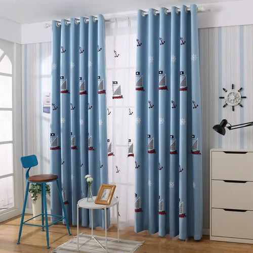 Rideau chambre enfant motif cartoon étoiles fusée - vue 4 sur 8