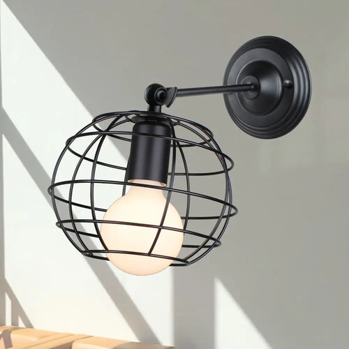 Moderne Vintage industriel LED Cage applique murale rétro Loft appliques abat-jour E27 applique lumières salon salle de bain décor