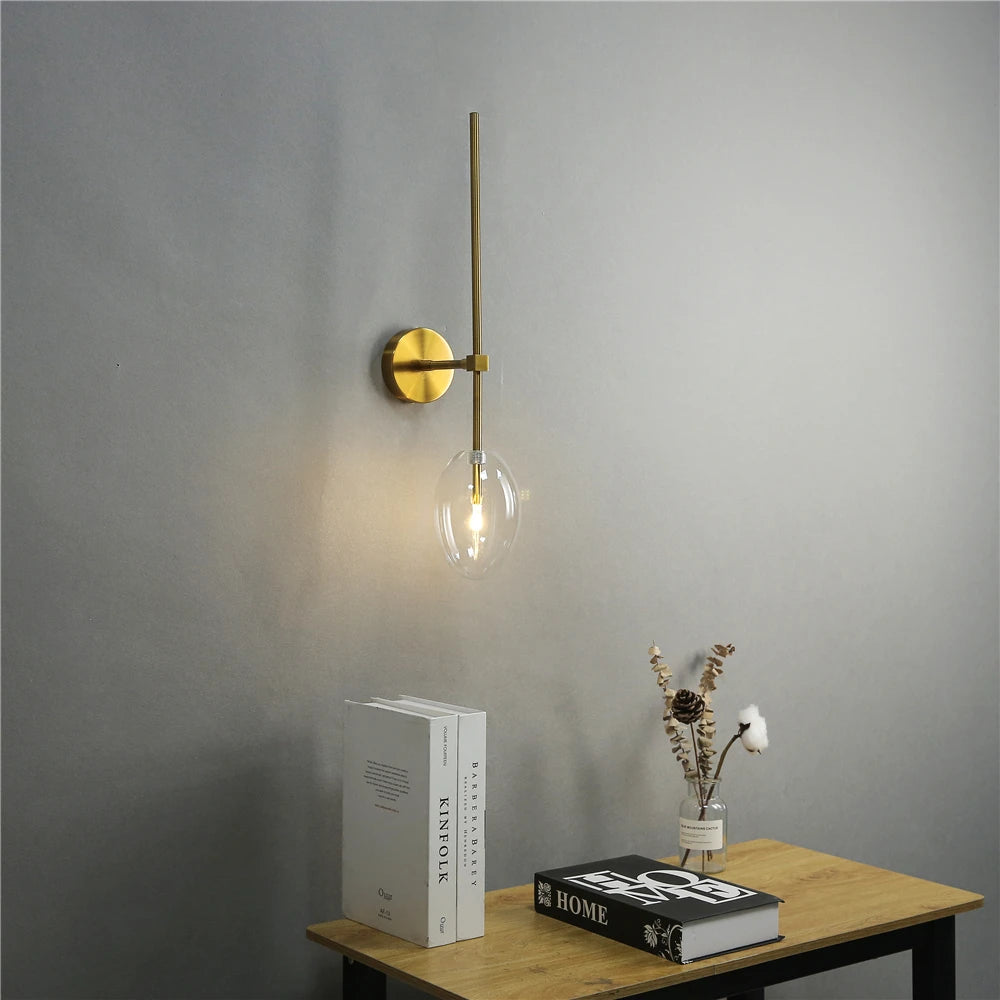 applique murale led moderne avec abat-jour en verre transparent - vue 4 sur 7