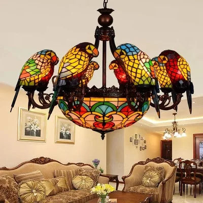 applique murale design en verre coloré motif perroquet - vue 8 sur 20