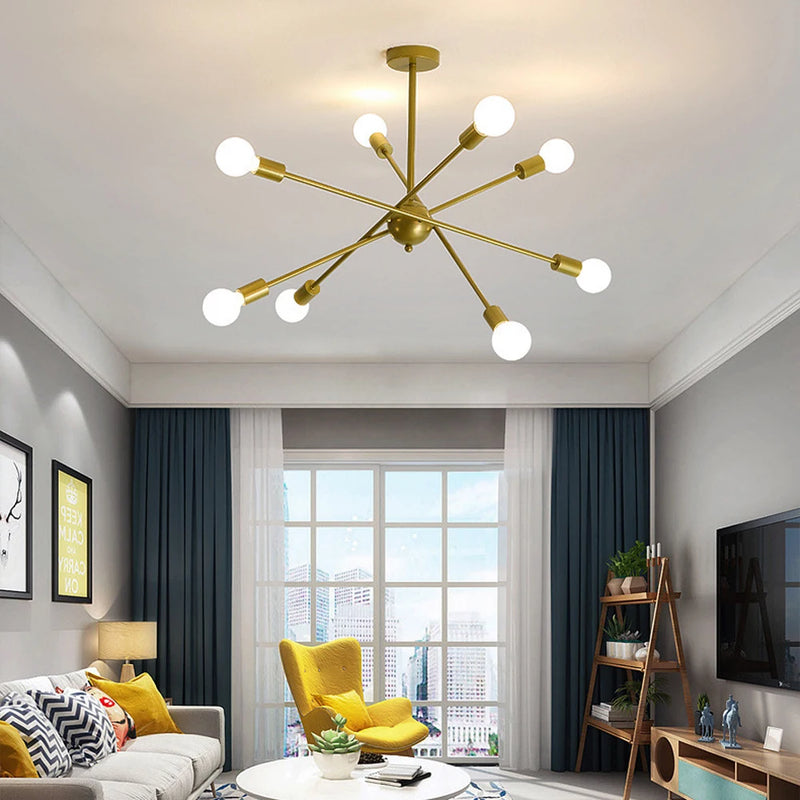 lustre moderne à leds style industriel spoutnik créatif éclairage maison