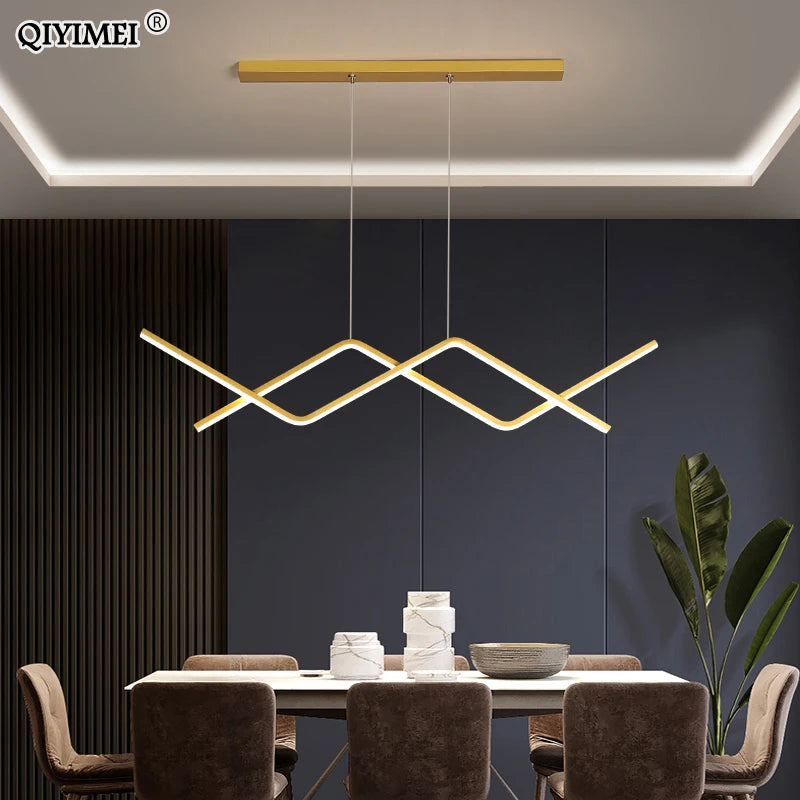 lustre suspendu moderne avec télécommande et lumières led intégrées - vue 4 sur 12