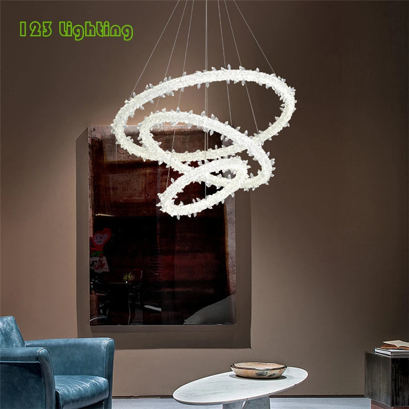 suspension à led en cristal pour décoration intérieure romantique - vue 2 sur 17