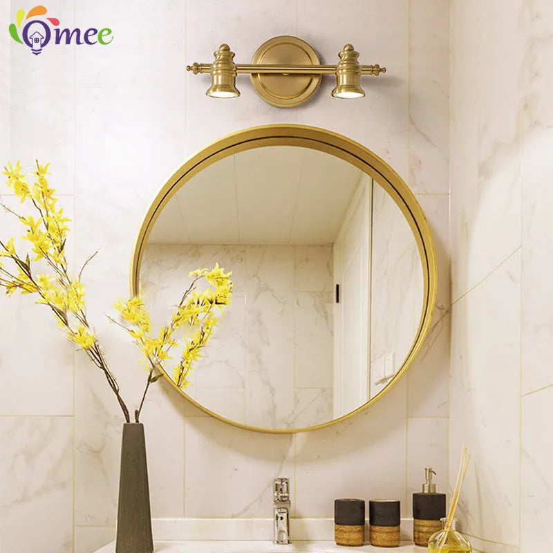 Vintage salle de bains miroir lumières LED vanité applique 2/4 têtes Bronze chambre maquillage miroir avant lampes hôtel maison éclairage intérieur - vue 6 sur 13