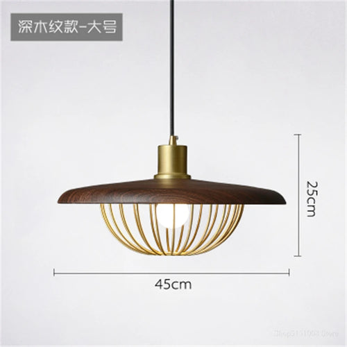 lustre nordique en forme de chapeau de grain de bois - vue 9 sur 12