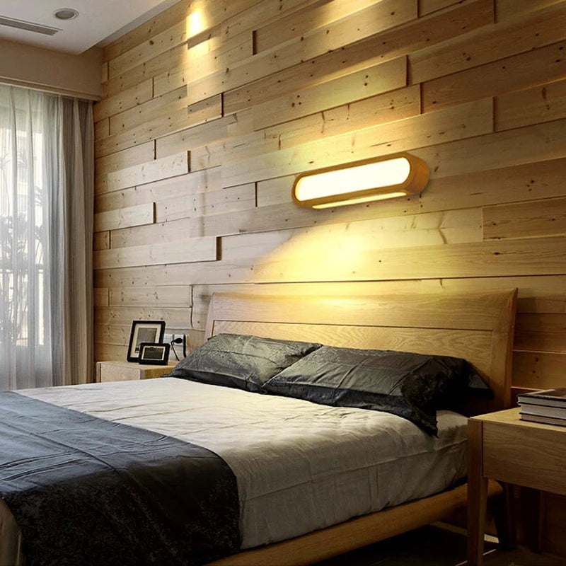 applique murale led créative en bois nordique pour diverses utilisations - vue 6 sur 8