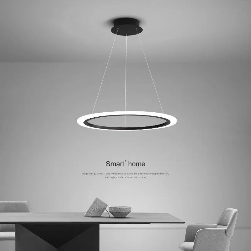 Lustre anneau LED salon minimaliste - vue 6 sur 9