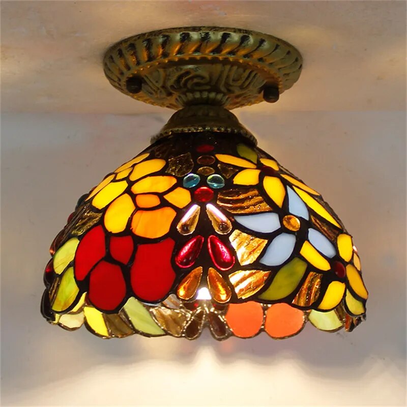Plafonnier Led en verre créatif moderne avec ampoule 7W E27 - vue 4 sur 30