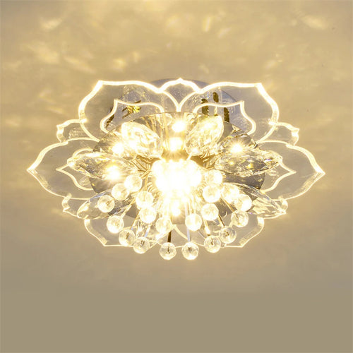 lustre en cristal fleurs pour décoration éclairage intérieur