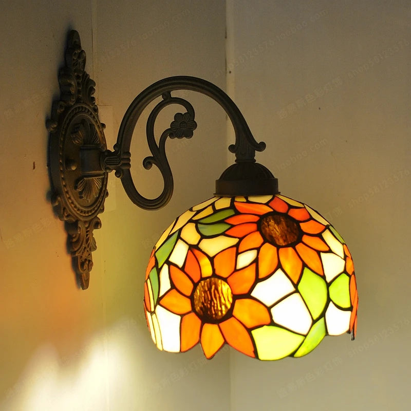 applique murale baroque américaine style tiffany pour éclairage décoratif - vue 4 sur 15