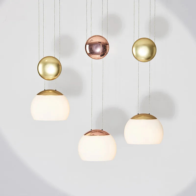 suspension nordique en verre design ajustable style loft - vue 4 sur 8