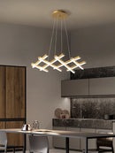 lustre led minimaliste moderne avec bandes lumineuses créatives
