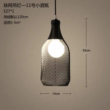 lustre cage à oiseaux style loft rétro en fer créatif minimaliste - vue 17 sur 18