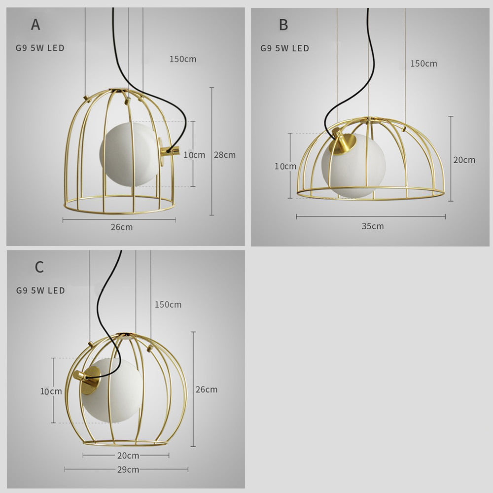 Suspension design avec abat-jour métallique ajouré Ohio - vue 10 sur 10