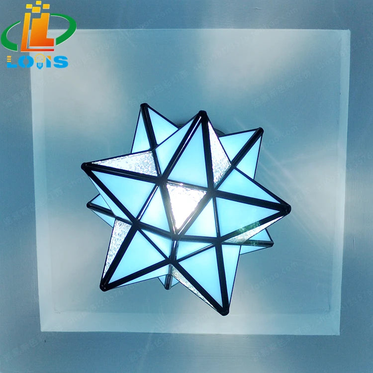 plafonnier pentagramme moderne éclairage étoile pour couloir ou entrée - vue 6 sur 8