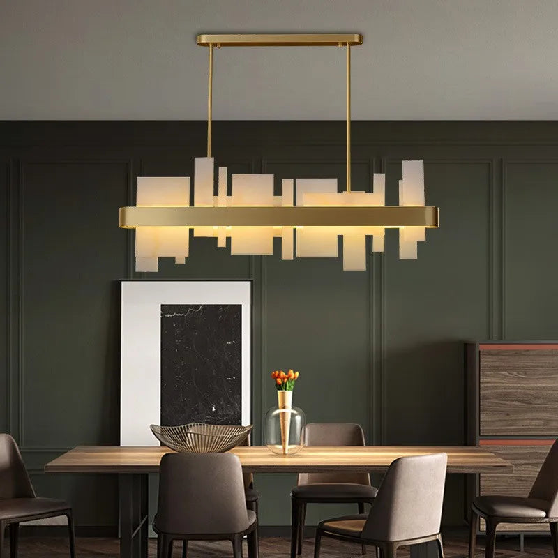 lustre de luxe en cuivre led créatif postmoderne nordique - vue 2 sur 7
