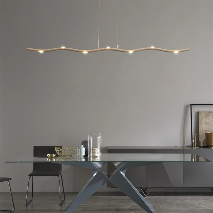suspension led design post-moderne simple courbe - vue 2 sur 7