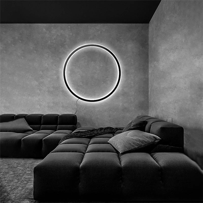 applique murale à led en forme d'anneau pour décoration moderne - vue 5 sur 10