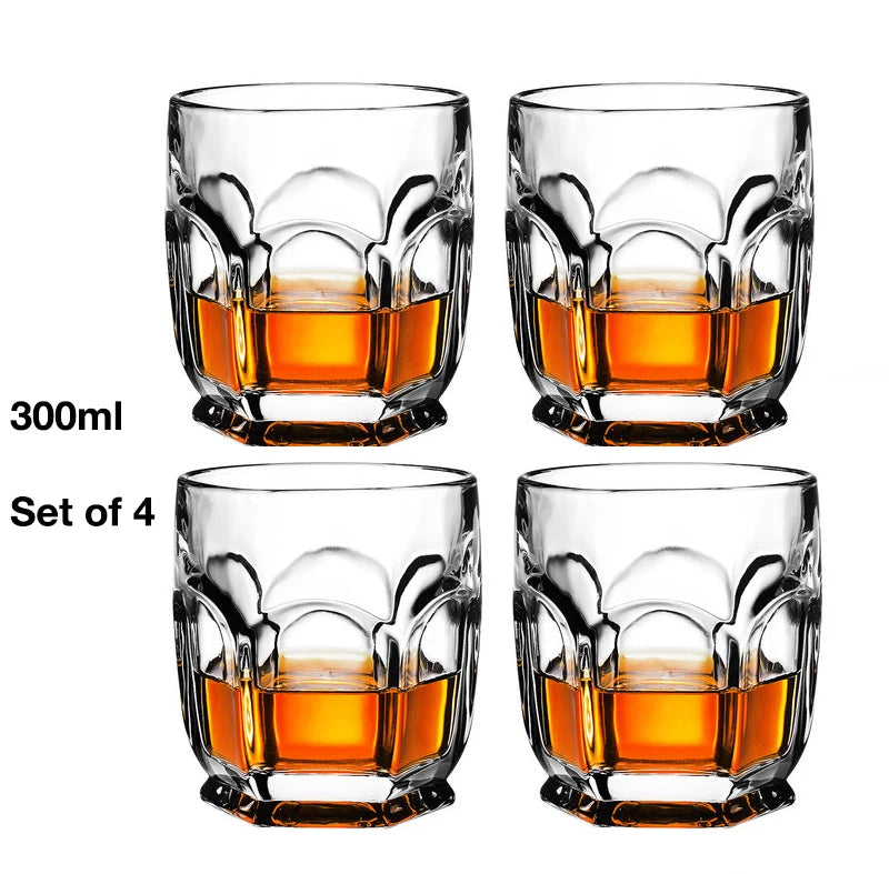 lot 4 verres whisky style old fashioned épais