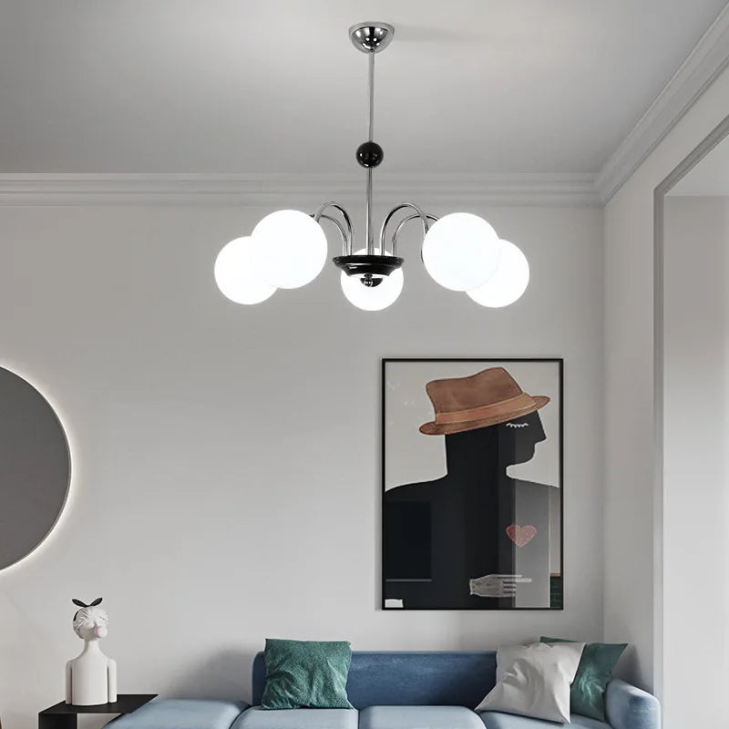 lustre nordique américain en verre led suspendu décoratif - vue 3 sur 13