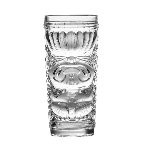 Mug tiki en verre transparent style bar festif
