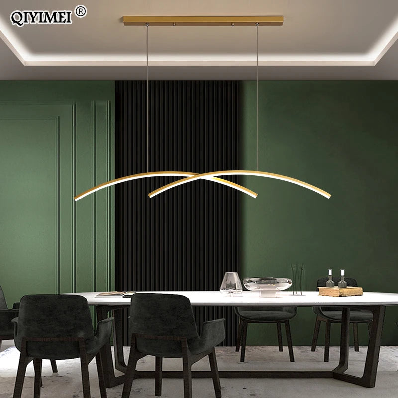 lustre suspendu moderne avec télécommande et lumières led intégrées - vue 6 sur 12