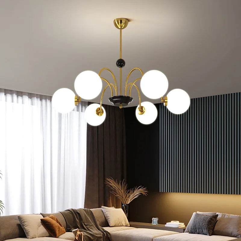 lustre nordique américain en verre led suspendu décoratif - vue 5 sur 13