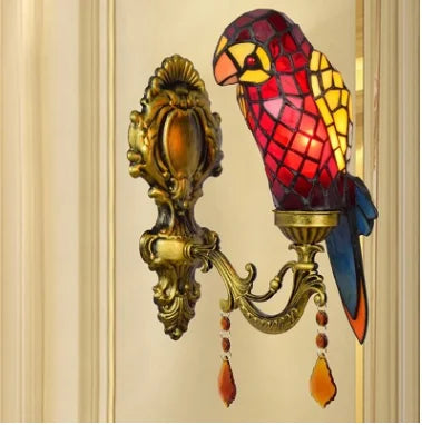 applique murale design en verre coloré motif perroquet - vue 20 sur 20