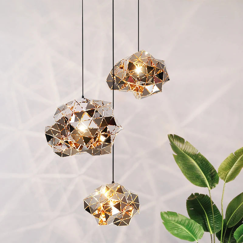 Lustre moderne fenêtre vêtements éclairage magasin décoration lampe chevet créatif en acier inoxydable barre Table Art lumière lustre