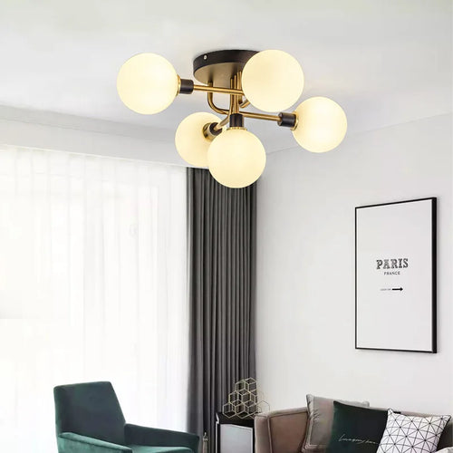 lustre moderne en verre fumé pour intérieur de maison - vue 3 sur 17