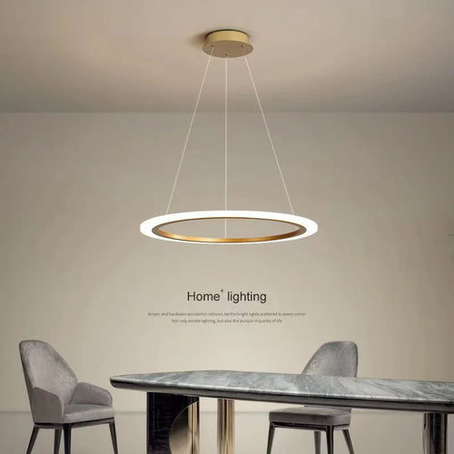 Lustre anneau LED salon minimaliste