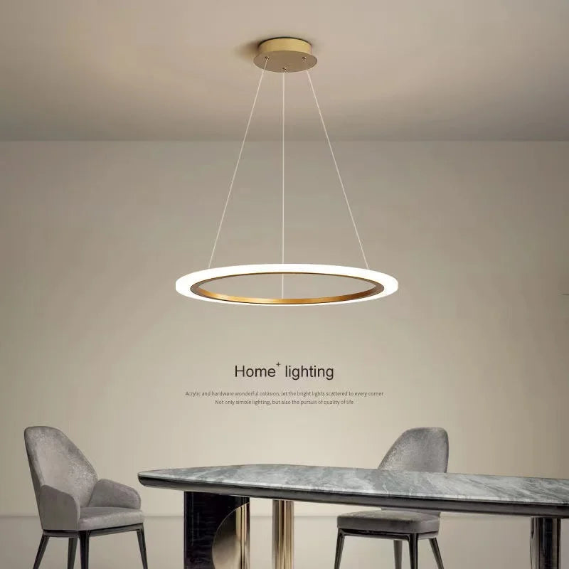 Lustre anneau LED salon minimaliste - vue 3 sur 9