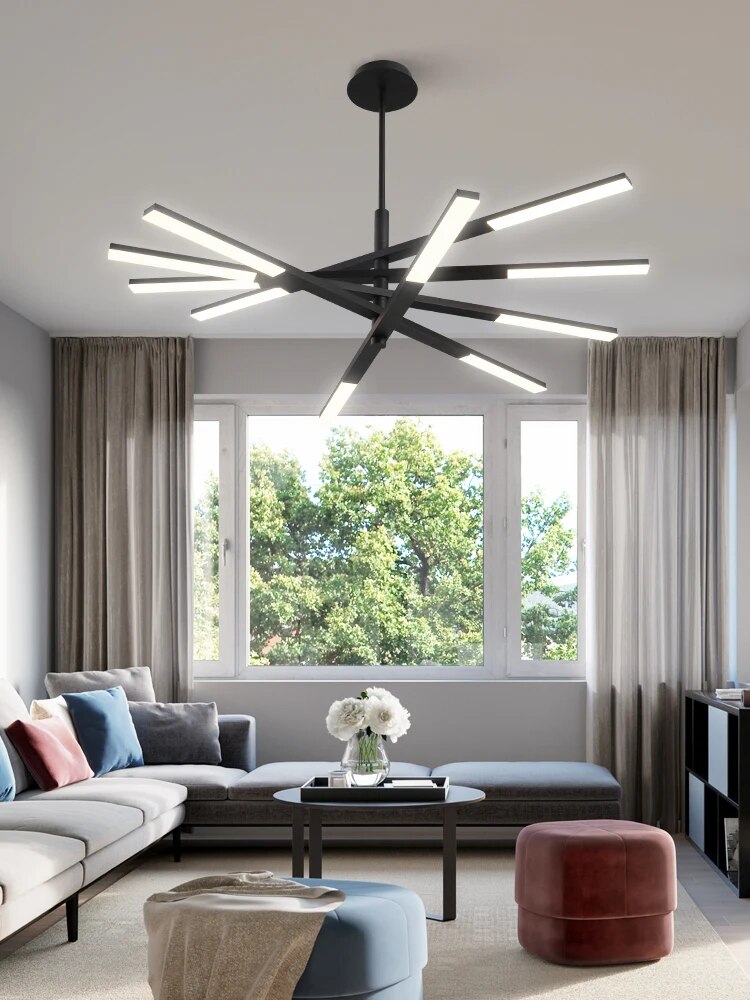 Lustre salle à manger rotatif simple luxe - vue 6 sur 14