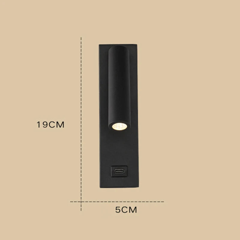 spot led rotatif moderne avec interrupteur en métal pour lecture - vue 5 sur 8