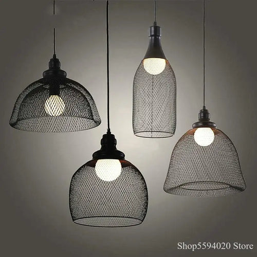 lustre industriel cage à oiseaux style loft rétro en fer minimaliste - vue 3 sur 17