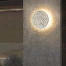 Applique extérieure LED étanche jardin rond intérieur Terrazzo &amp; acrylique décoration fond applique murale terrasse éclairage mural