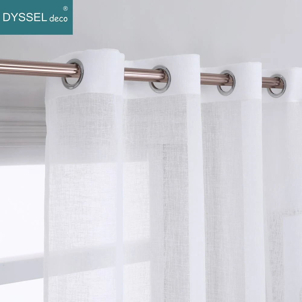 Voilage tulle léger rayé style moderne salon chambre